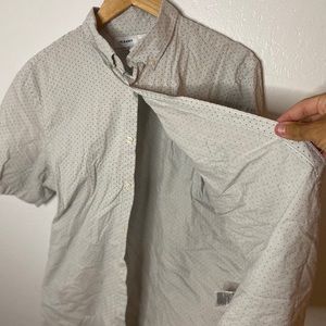 OLD NAVY white w black dots button up